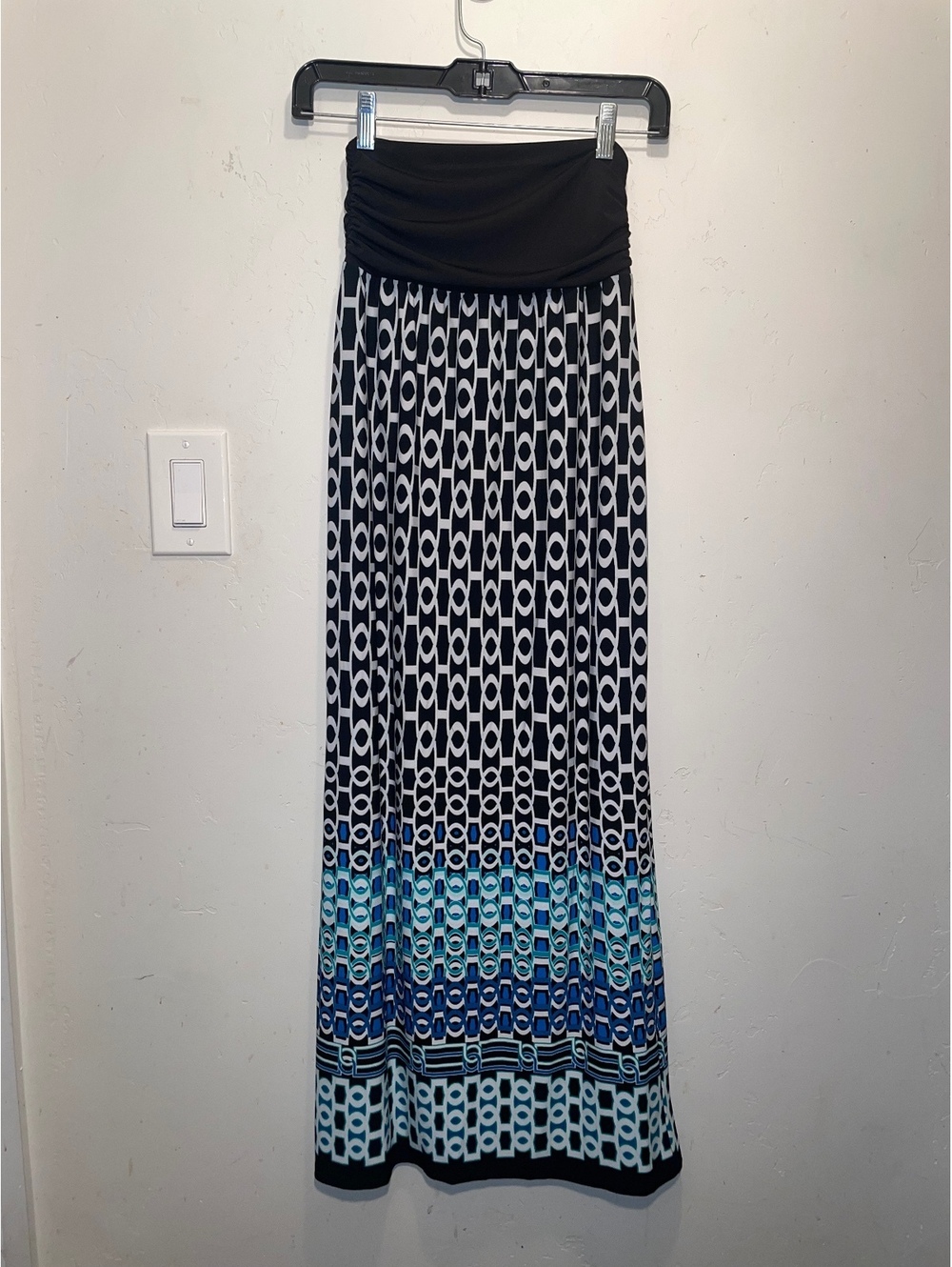Apt. 9 Women's Geometric Printed Maxi Skirt with Ruched Waistband, Size S